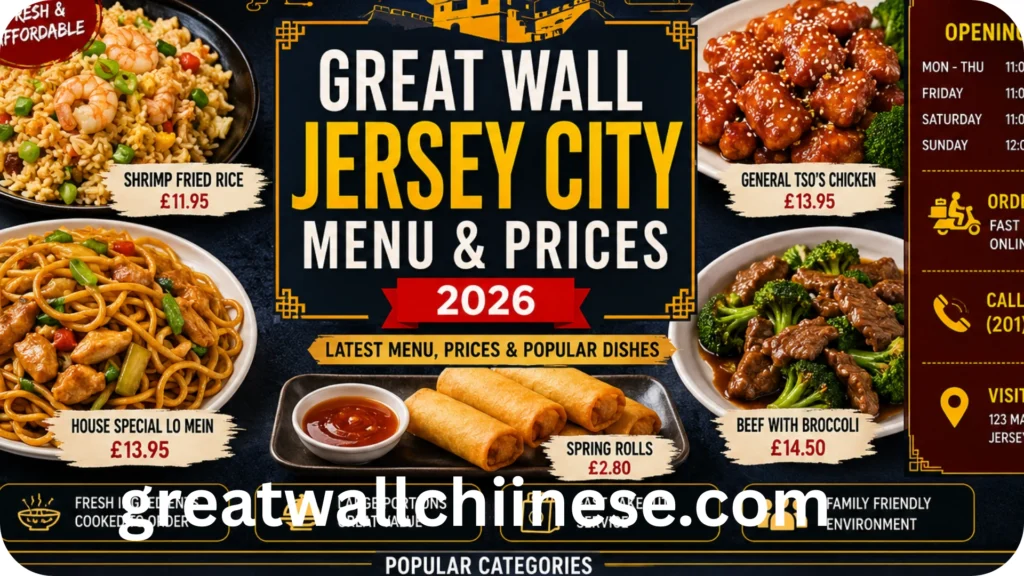 Great Wall Jersey City Menu & Prices | Updated 2026