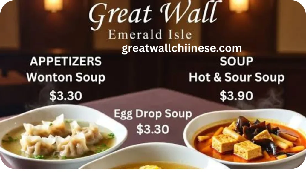 Great Wall Emerald Isle Menu