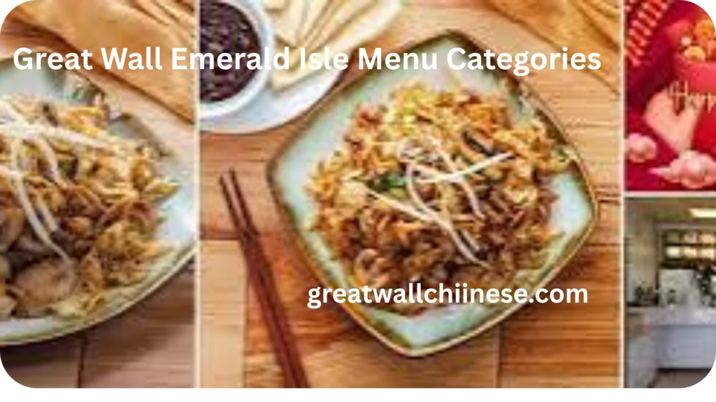 Great Wall Emerald Isle Menu Categories