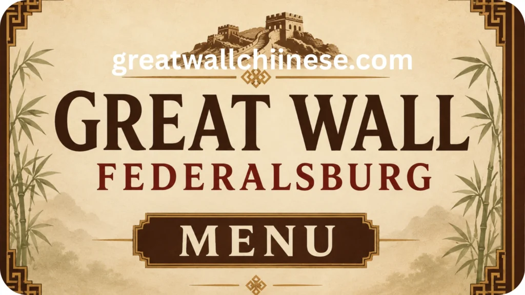 Great Wall Federalsburg Menu with Prices