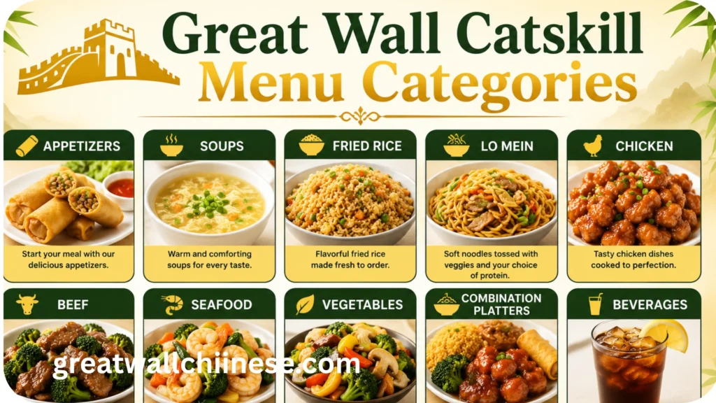 Great Wall Catskill Menu Categories 