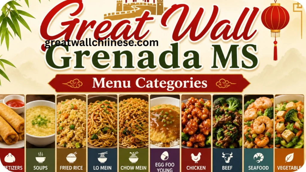 Great Wall Grenada MS Menu Categories