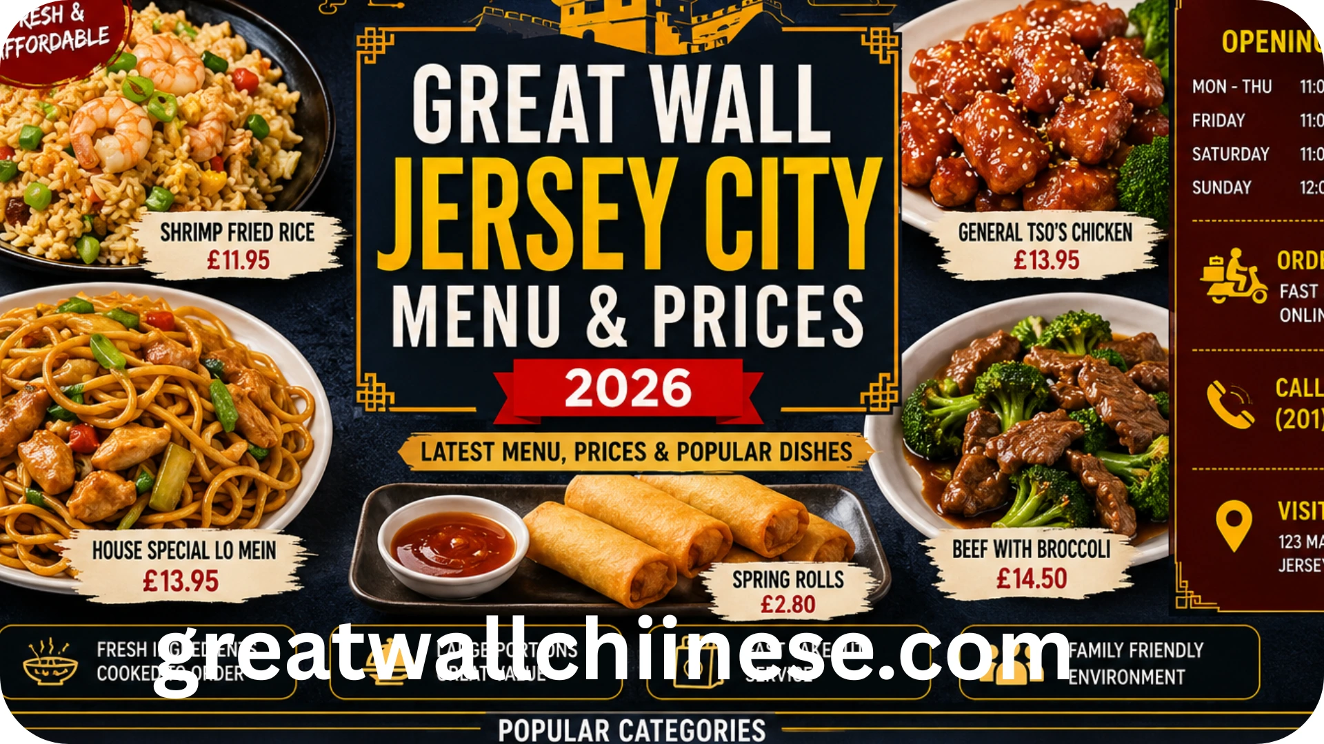 Great Wall Jersey City Menu & Prices | Updated 2026